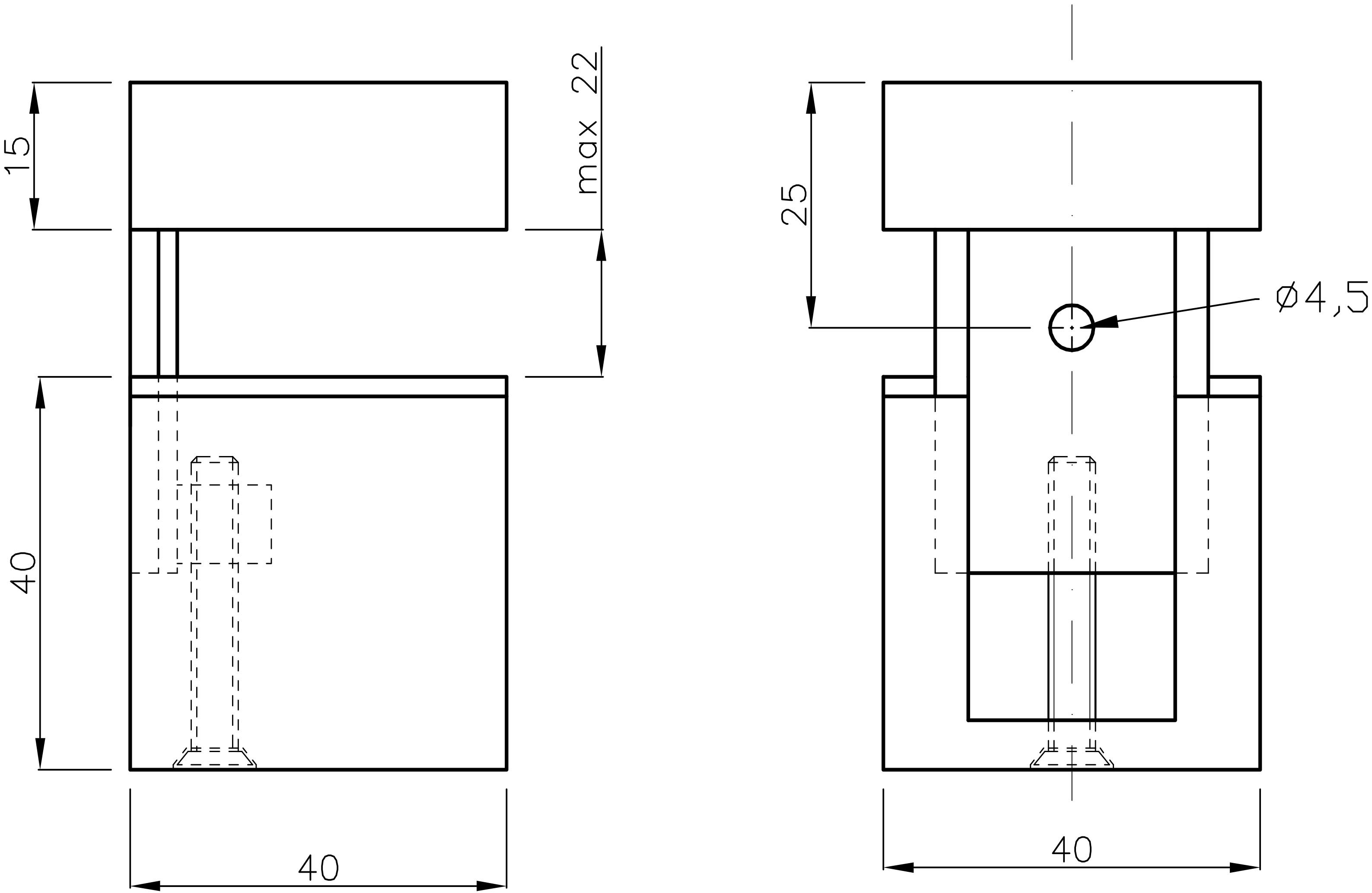 Schéma de «  Support de tablette carré  »