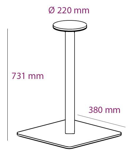 Schéma de «  Pied Geny Carré Graphite 731 mm  »
