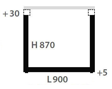 Schéma de «  Pied Steeve Noir 870 mm  »