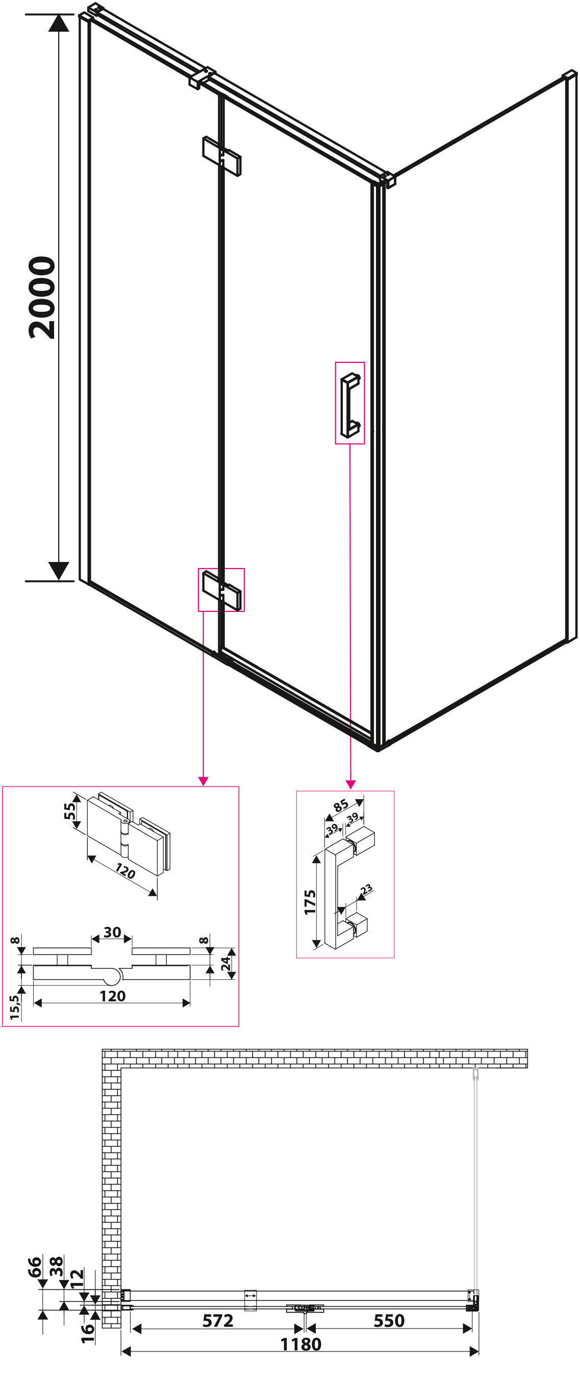 Schéma de «  Paroi de douche Sirli  »