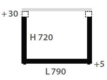 Schéma de «  Pied Steeve Noir 720 mm  »